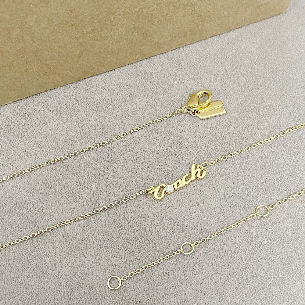 Coach Rhinestone Letter Necklace - Picture 4 of 6
